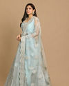 alt message - Mohey Women Graceful Light Blue Lehenga image number 2